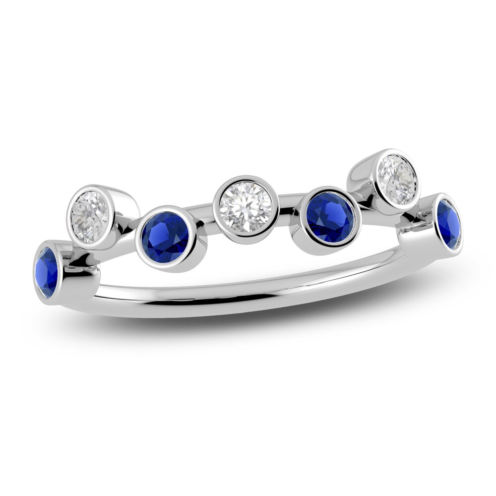 Juliette Maison Natural White Sapphire & Natural Blue Sapphire Ring 10K White Gold XnOB5zp1