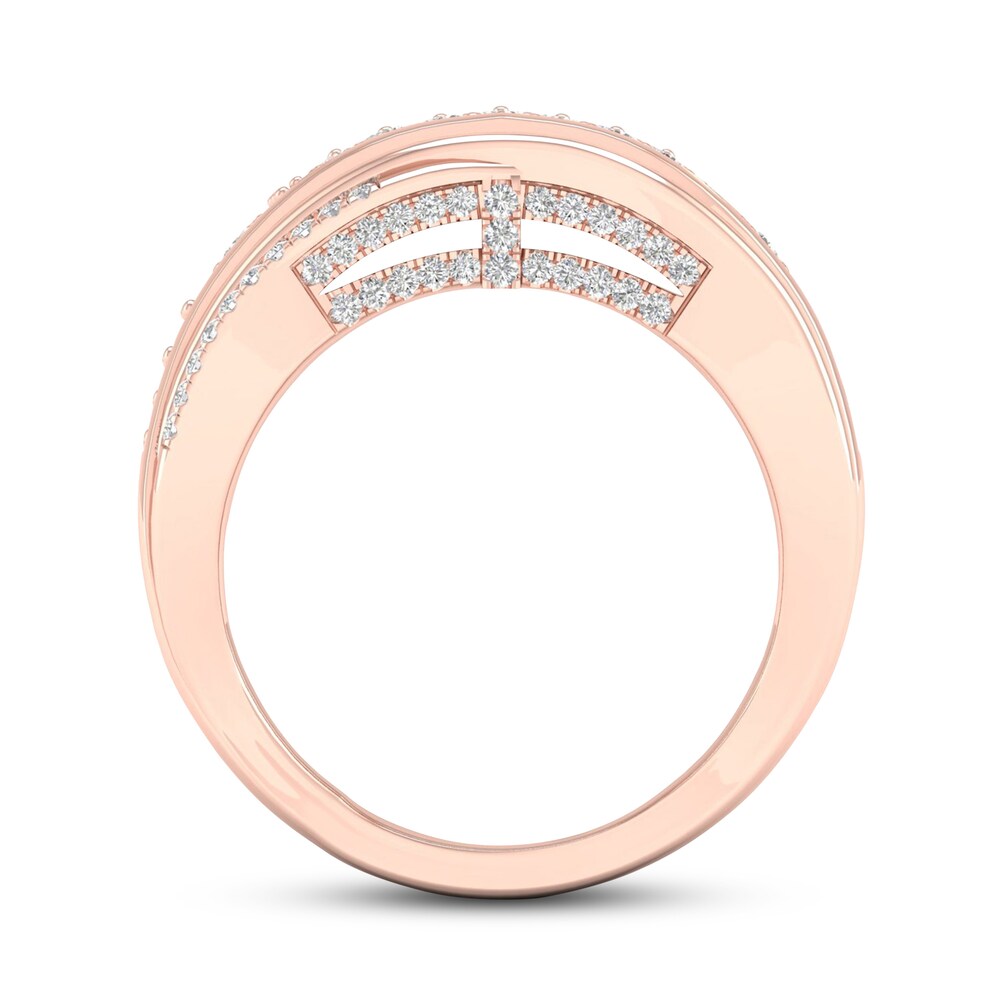 Certified Diamond Ring 5/8 ct tw Round 14K Rose Gold Xo7UG5n9