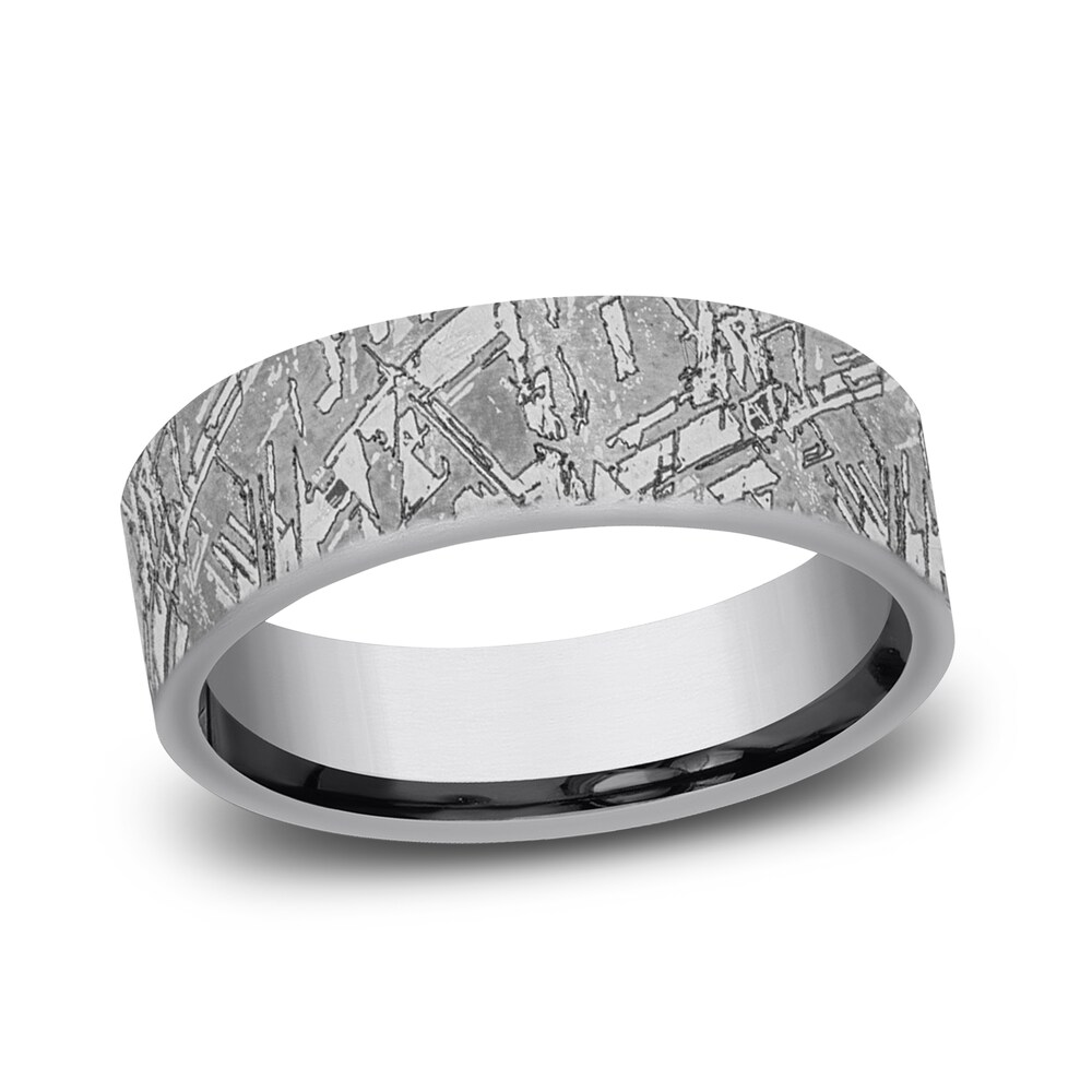 Men's Faux Meteorite Wedding Band Tantalum XuXLcbjq