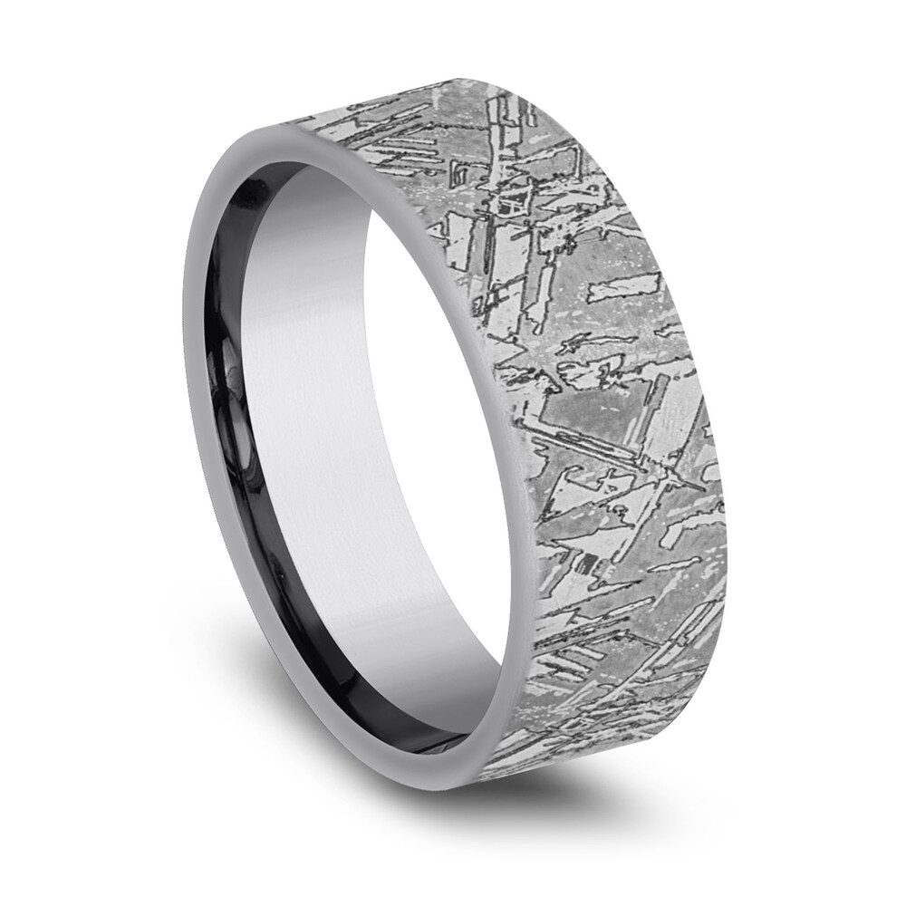 Men\'s Faux Meteorite Wedding Band Tantalum XuXLcbjq