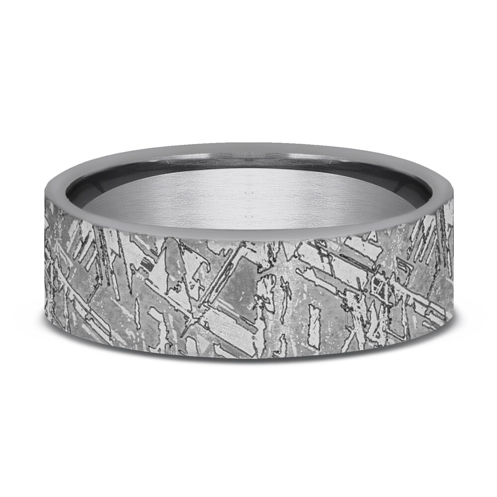 Men\'s Faux Meteorite Wedding Band Tantalum XuXLcbjq