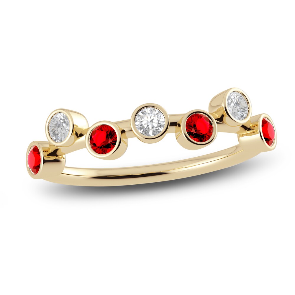 Juliette Maison Natural Ruby & Natural White Sapphire Ring 10K Yellow Gold XwByzeNp [XwByzeNp]