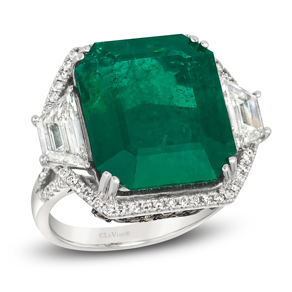 Le Vian Natural Emerald Ring 2-3/8 ct tw Diamonds 18K Vanilla Gold Xxt4JlC6 [Xxt4JlC6]