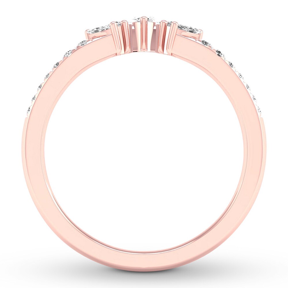 Diamond Contour Ring 1/3 ct tw Marquise/Round 14K Rose Gold Y0vi5cps