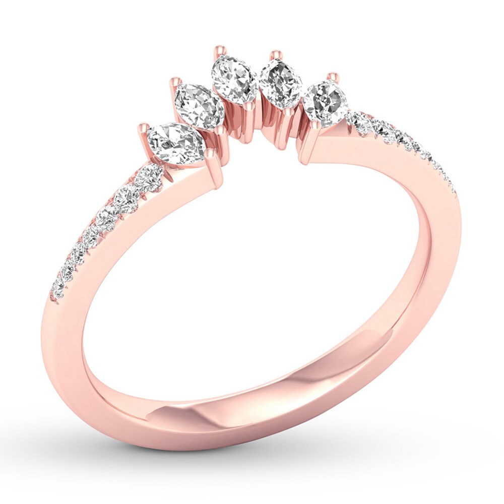 Diamond Contour Ring 1/3 ct tw Marquise/Round 14K Rose Gold Y0vi5cps