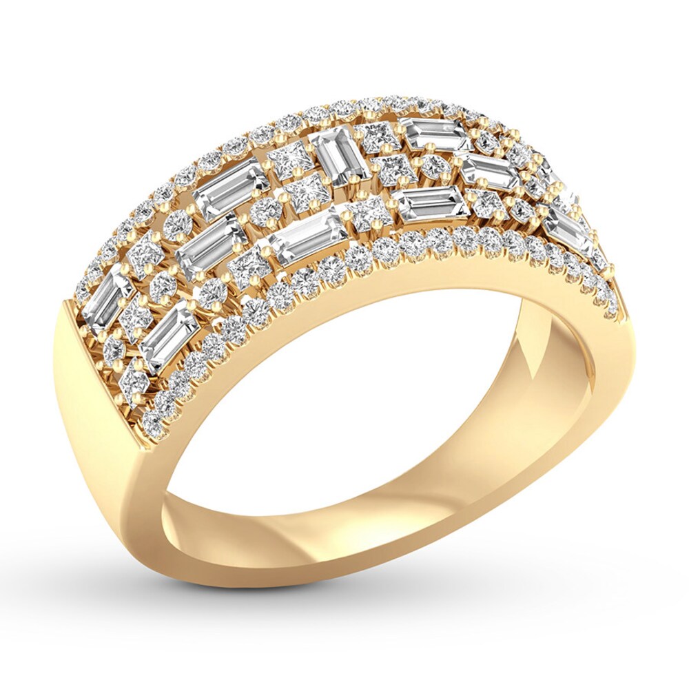 Diamond Anniversary Ring 7/8 carat tw 14K Yellow Gold YZrvO49U