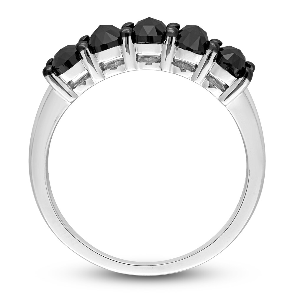 Black Diamond 5-Stone Ring 1-1/4 ct tw Oval 14K White Gold YhIMA0Ru