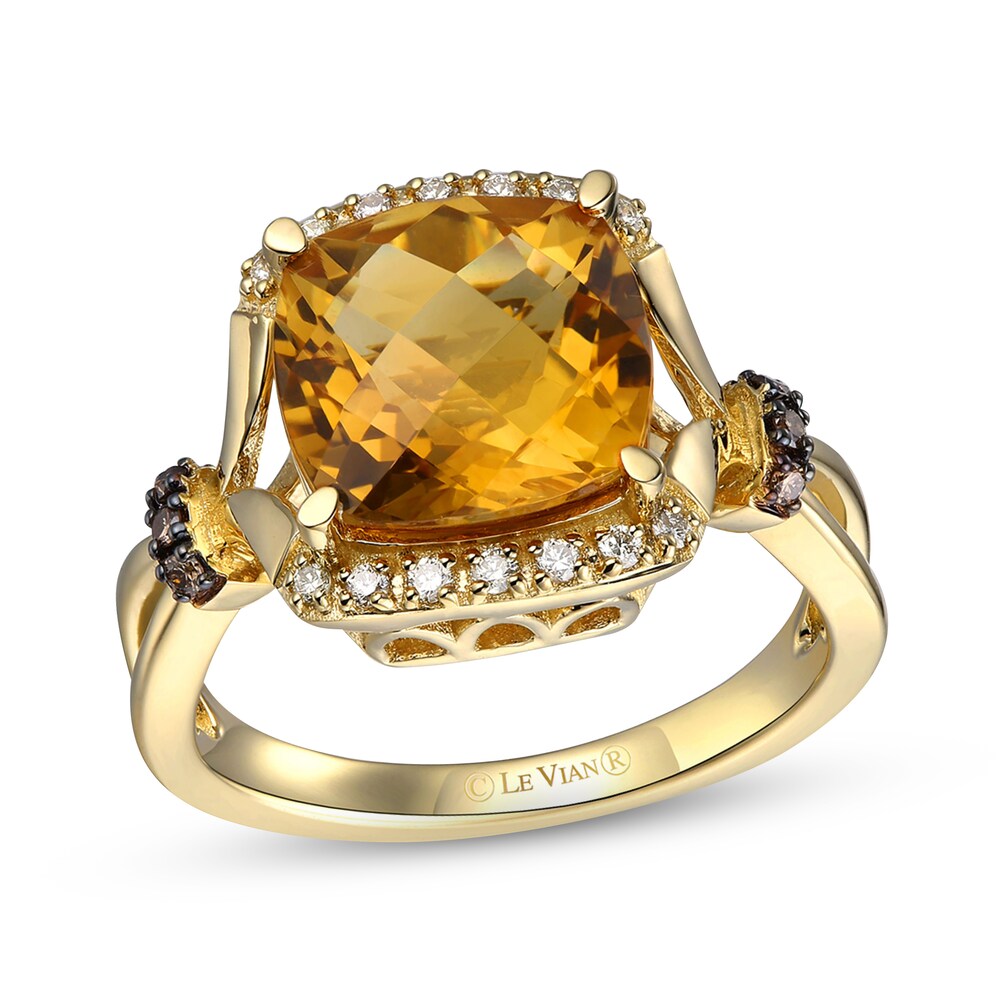 Le Vian Natural Citrine Ring 1/8 ct tw Diamonds 14K Honey Gold YlVVKK8y [YlVVKK8y]