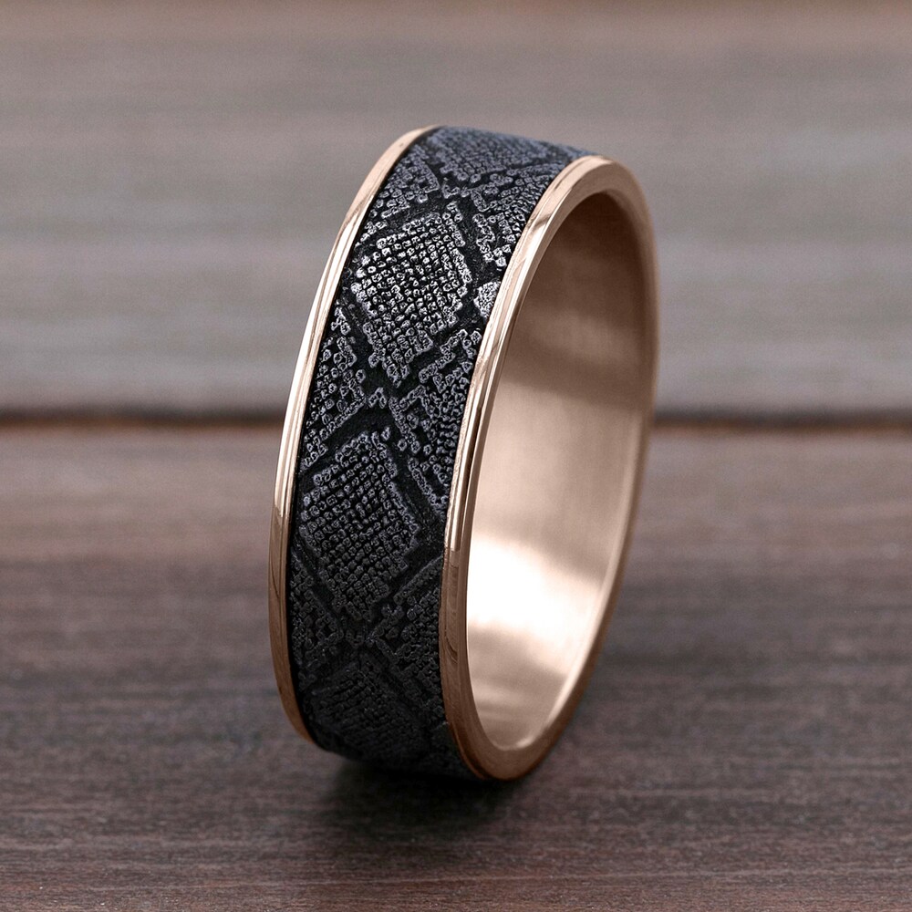 Snake Wedding Band Tantalum/14K Rose Gold 7.5mm YlekUjHd