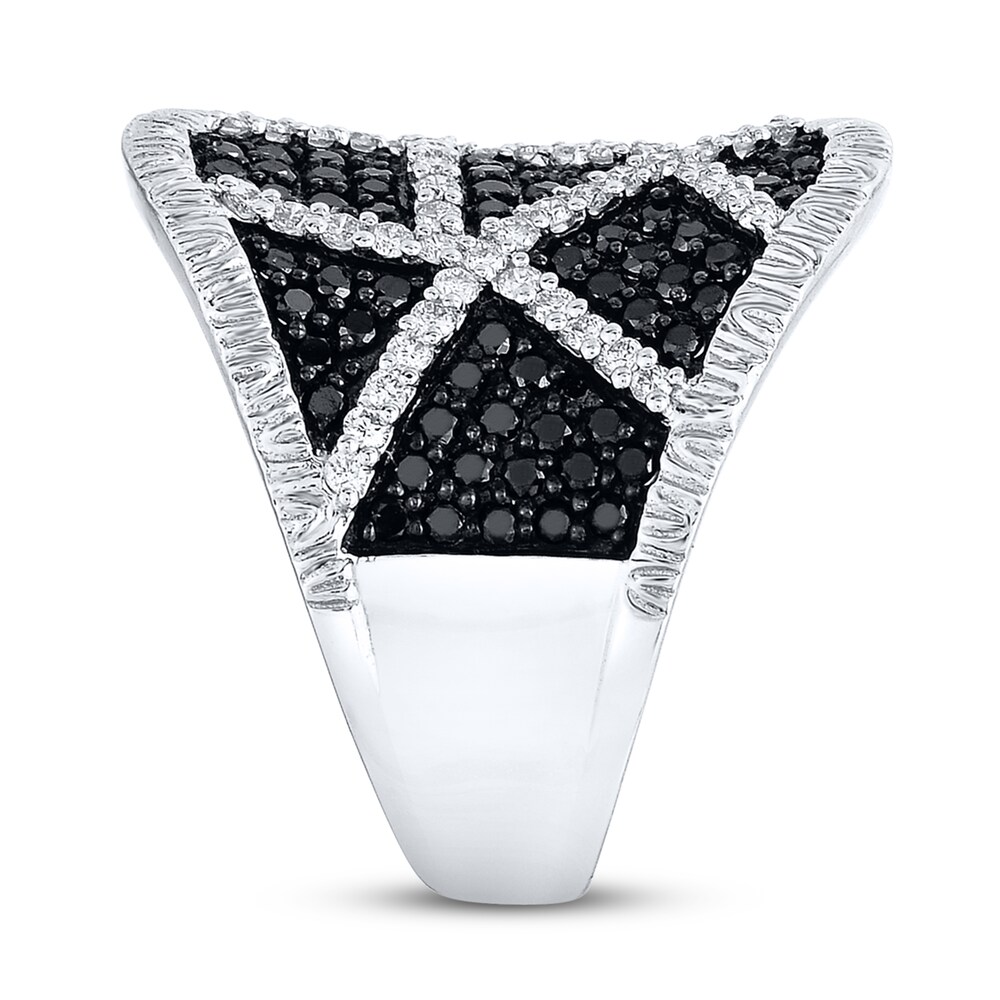 Black & White Diamonds 1 ct tw Round-cut 14K White Gold Ring YoX90Ef8