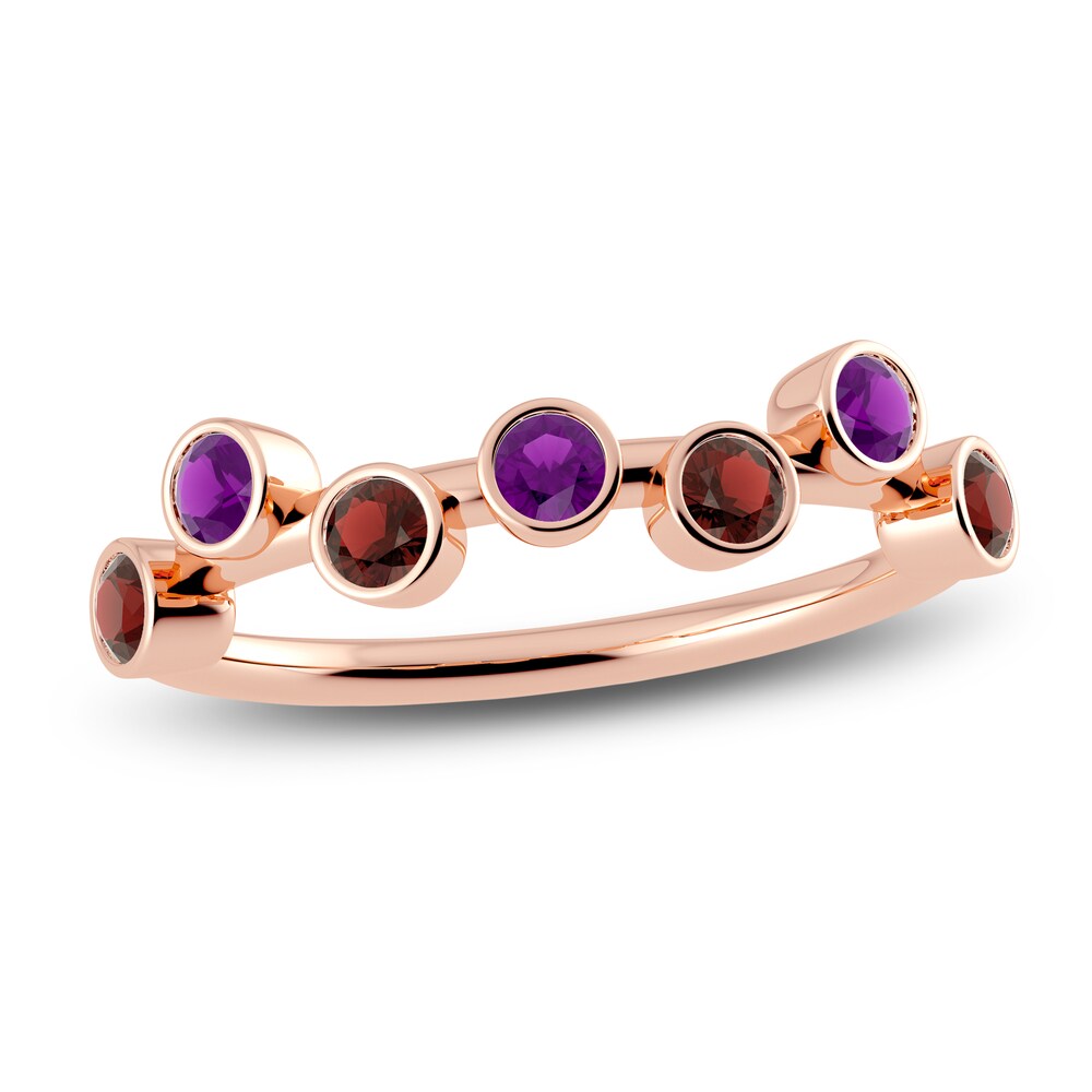 Juliette Maison Natural Garnet & Natural Amethyst Ring 10K Rose Gold YrLqu3Nz