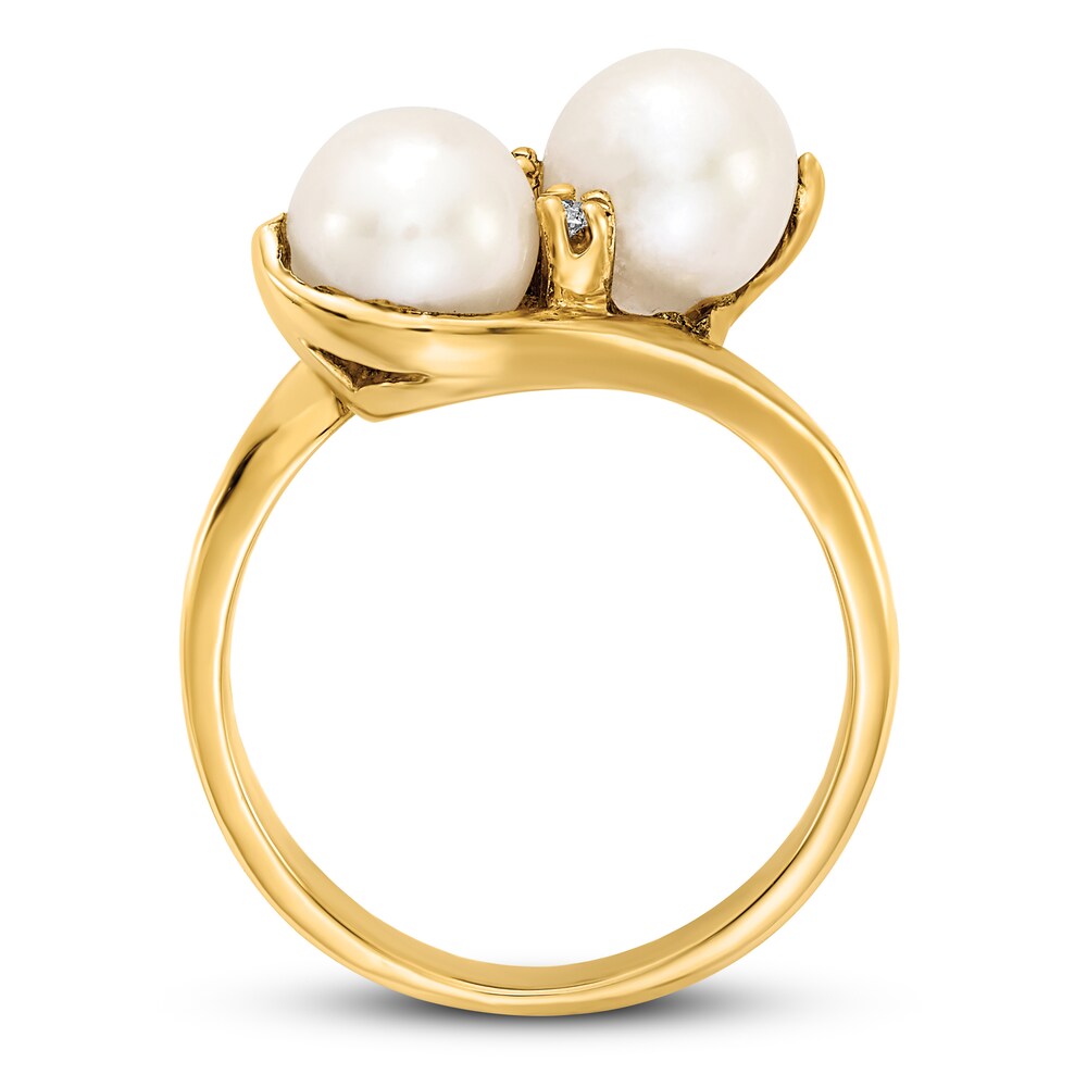 Cultured Freshwater Pearl Ring Diamond Accent 14K Yellow Gold YxnQtWj1