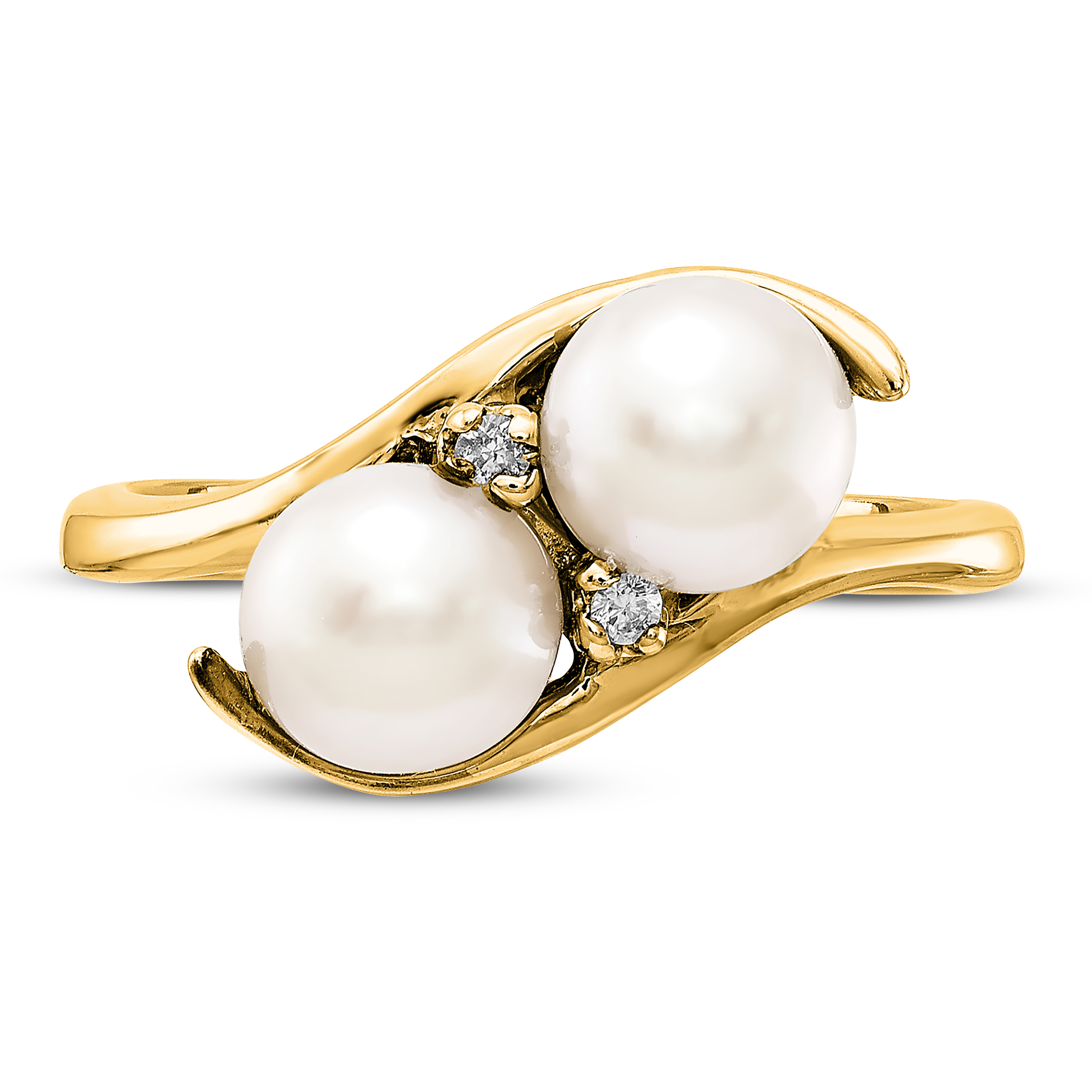 Cultured Freshwater Pearl Ring Diamond Accent 14K Yellow Gold YxnQtWj1