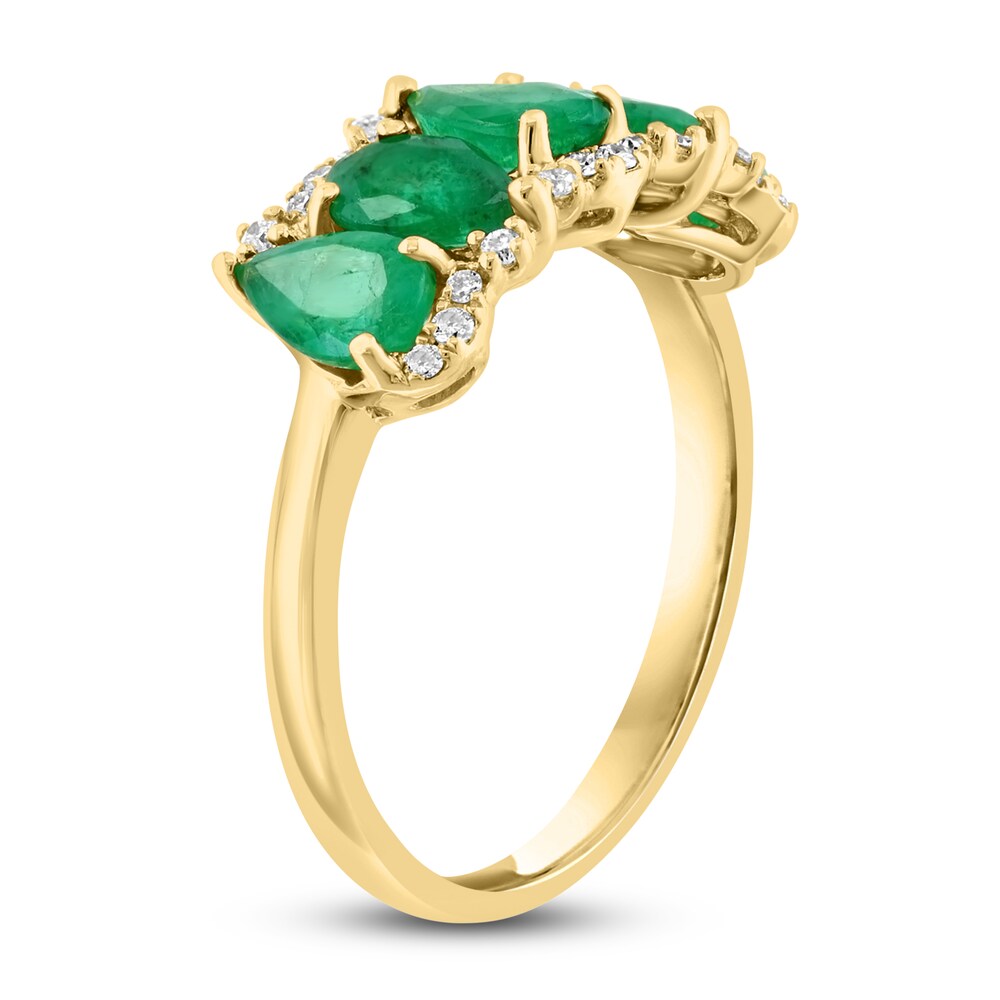 LALI Jewels Natural Emerald Ring 1/8 ct tw Round 14K Yellow Gold Yxxz1IvI