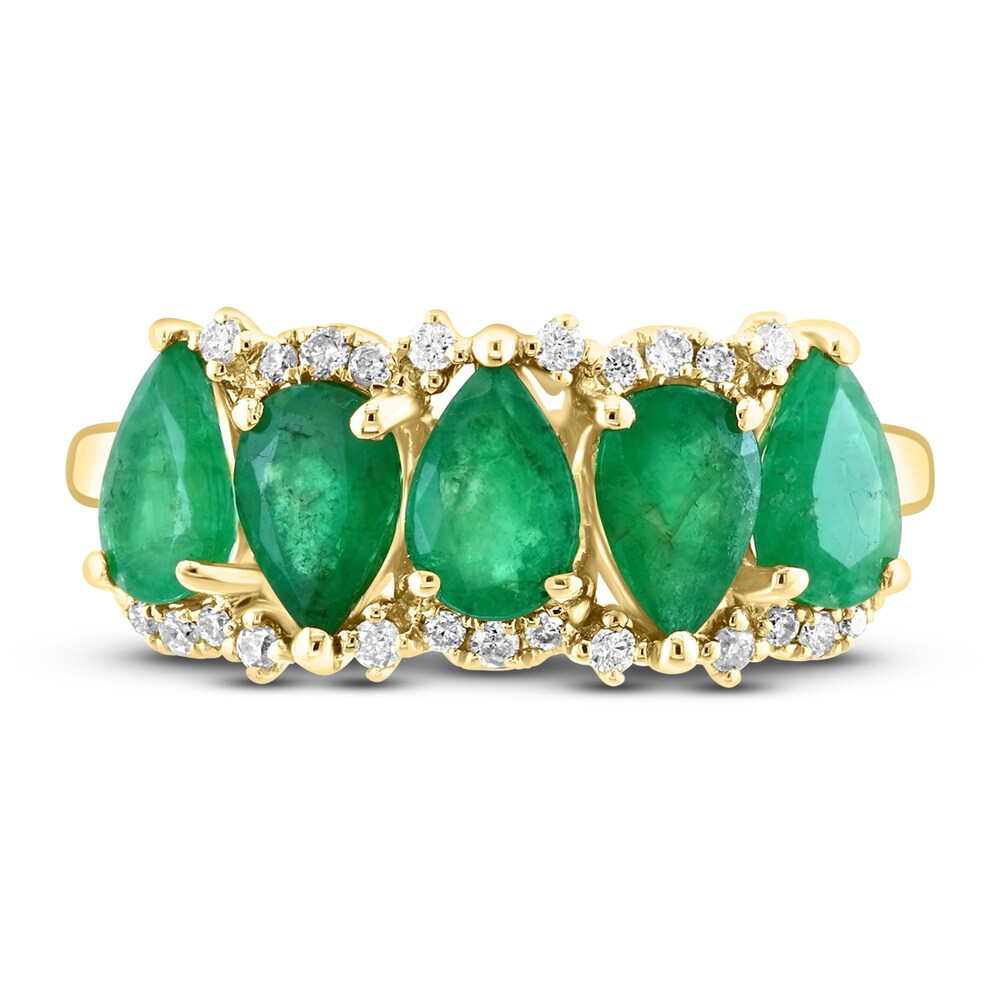 LALI Jewels Natural Emerald Ring 1/8 ct tw Round 14K Yellow Gold Yxxz1IvI