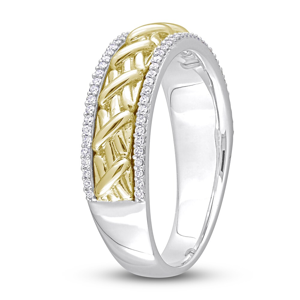 Diamond Y-Knot Anniversary Band 1/4 ct tw Round 14K Two-Tone Gold ZDRwwqVK