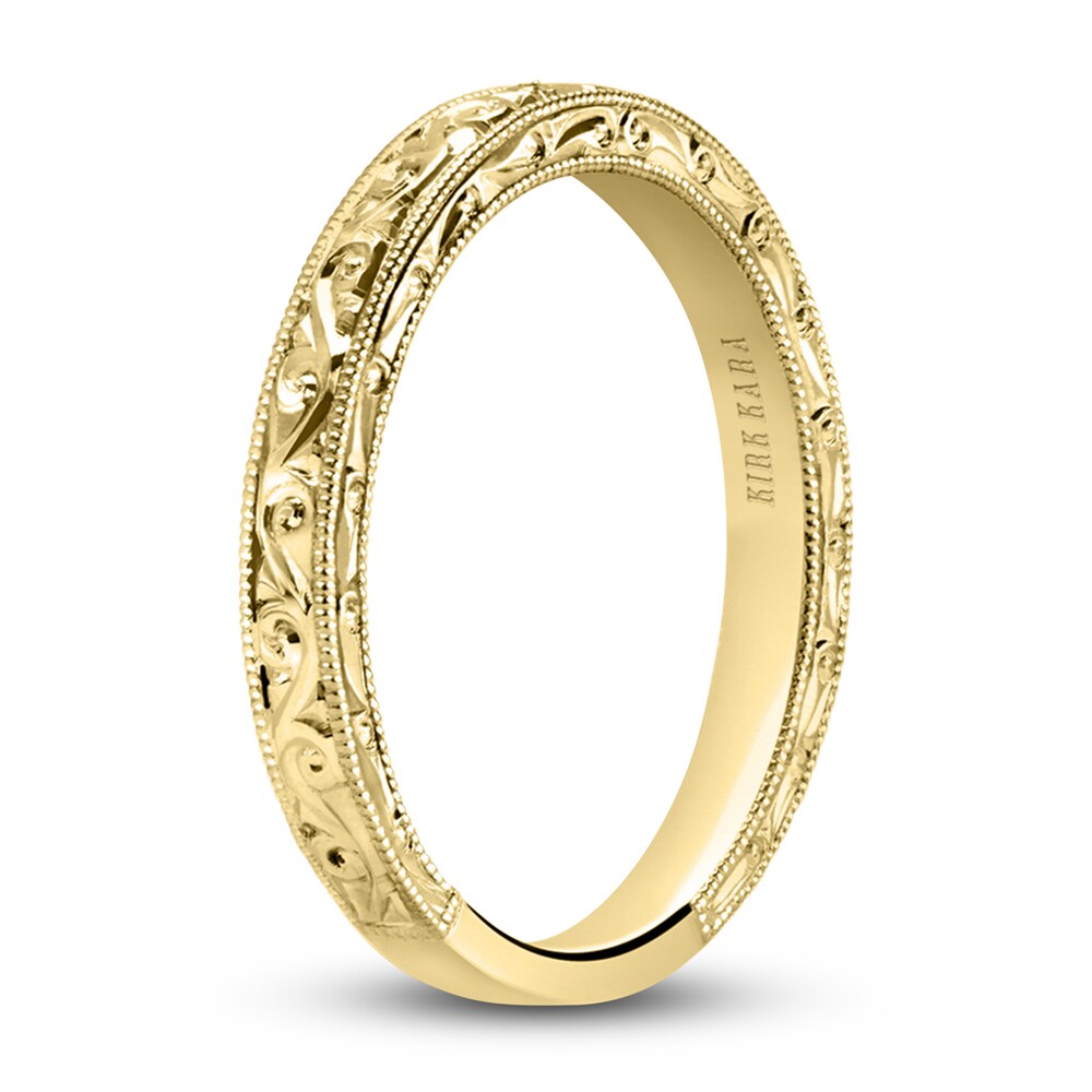 Kirk Kara Engraved Milgrain Wedding Band 14K Yellow Gold ZGJYIcXW