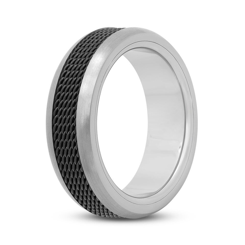 Mesh Wedding Band Titanium 8mm ZKXWcvPz