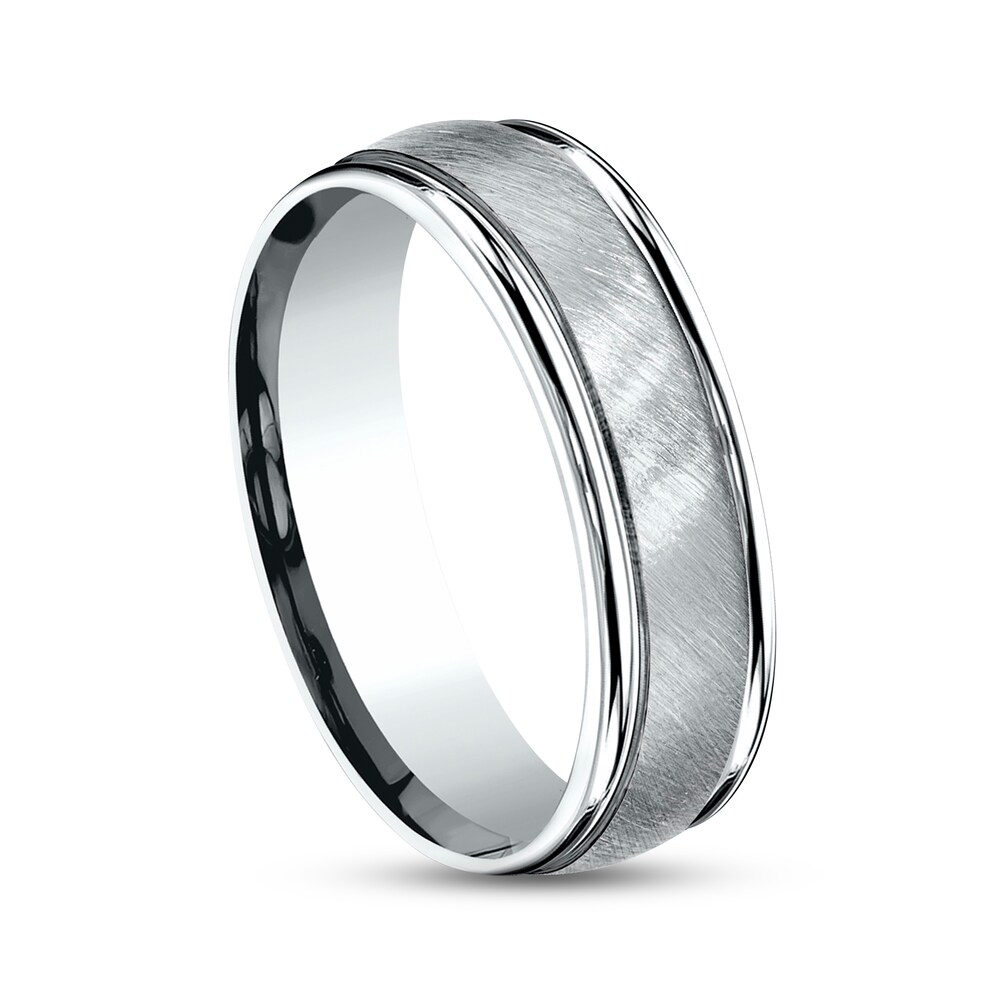 Satin Wedding Band 10K White Gold 6mm ZO0YAx9u