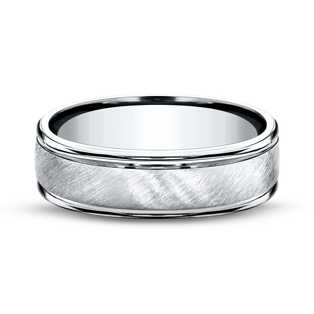 Satin Wedding Band 10K White Gold 6mm ZO0YAx9u