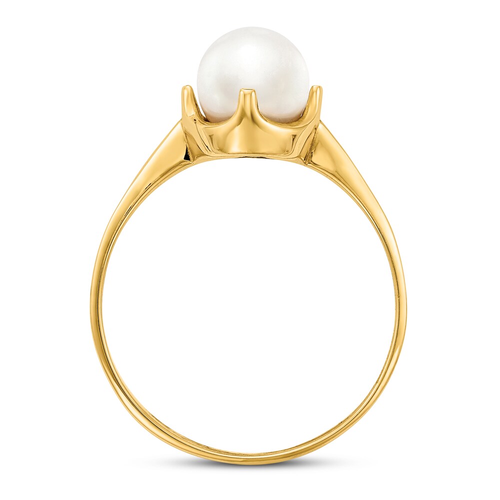 Cultured Freshwater Pearl Ring 14K Yellow Gold Za50urrP