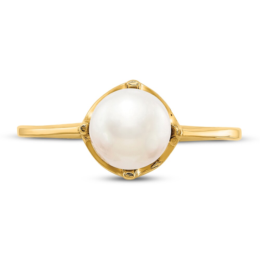 Cultured Freshwater Pearl Ring 14K Yellow Gold Za50urrP