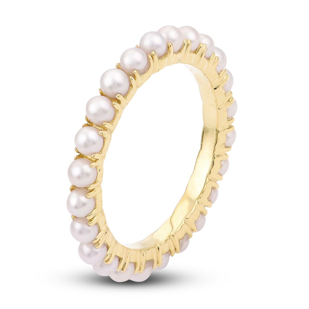 Cultured Freshwater Pearl Eternity Band 14K Yellow Gold Za5dFZX7