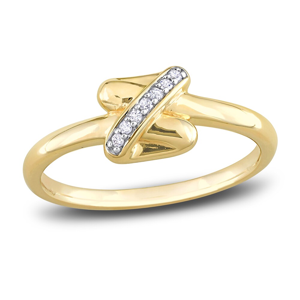 Y-Knot Ring Diamond Accents 14K Yellow Gold ZePBcXpb
