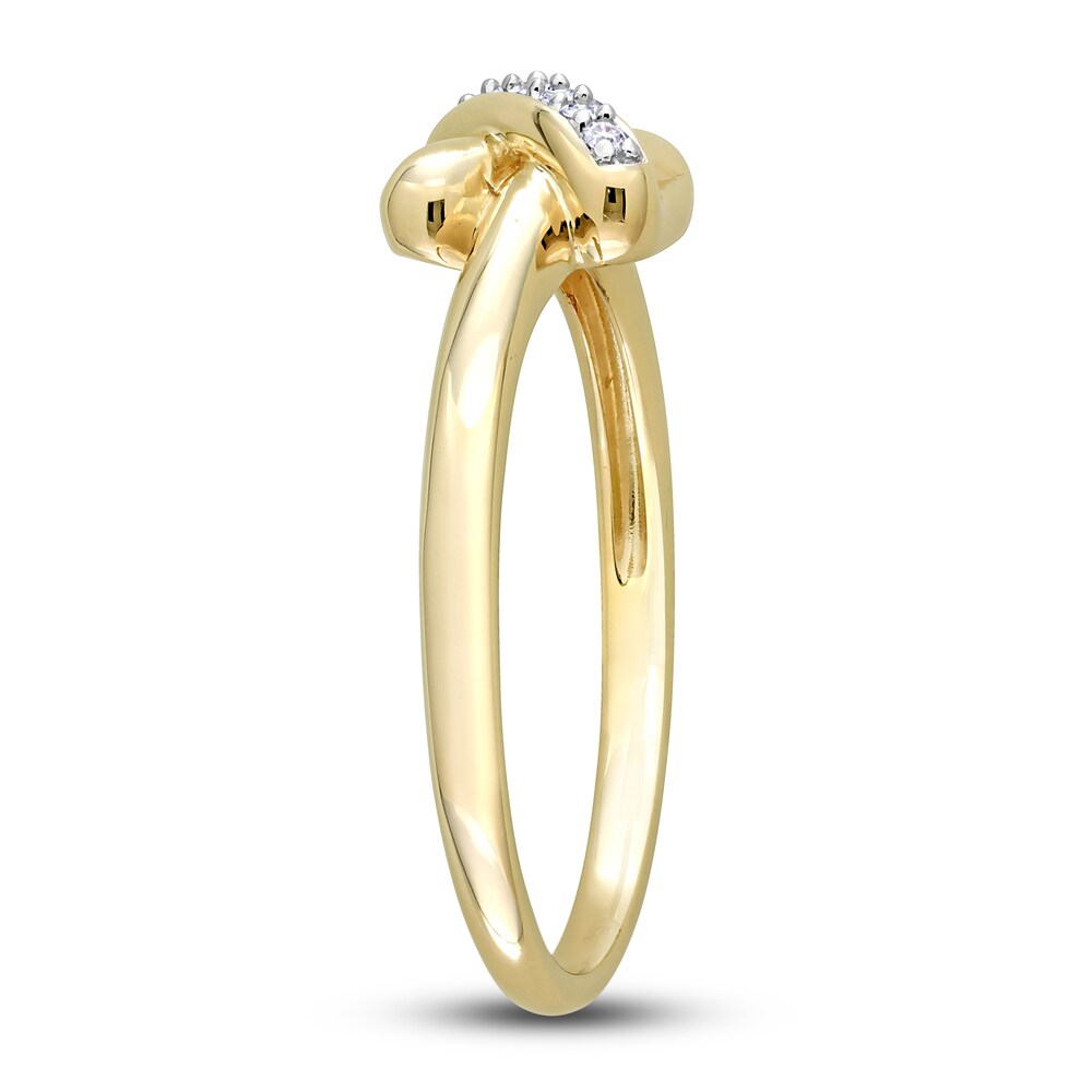 Y-Knot Ring Diamond Accents 14K Yellow Gold ZePBcXpb