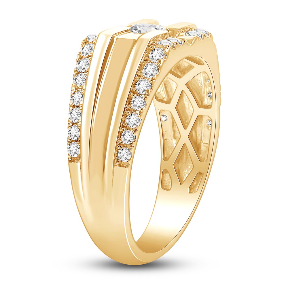 Men\'s Diamond Ring 1 ct tw Round 14K Yellow Gold ZkpUymUu