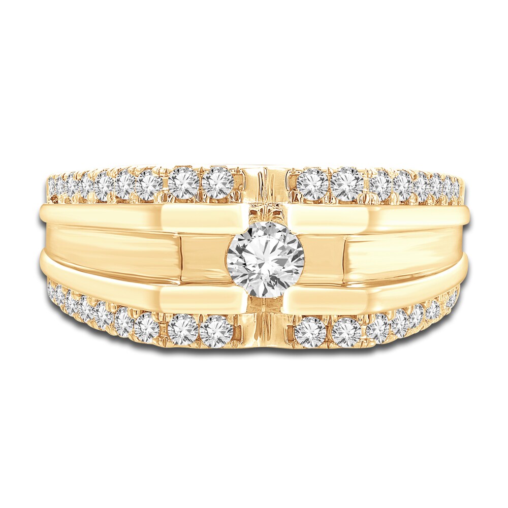 Men\'s Diamond Ring 1 ct tw Round 14K Yellow Gold ZkpUymUu