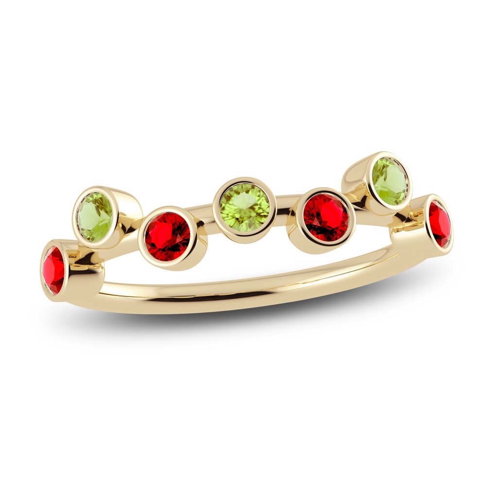 Juliette Maison Natural Ruby & Natural Peridot Ring 10K Yellow Gold Zm4wUabt