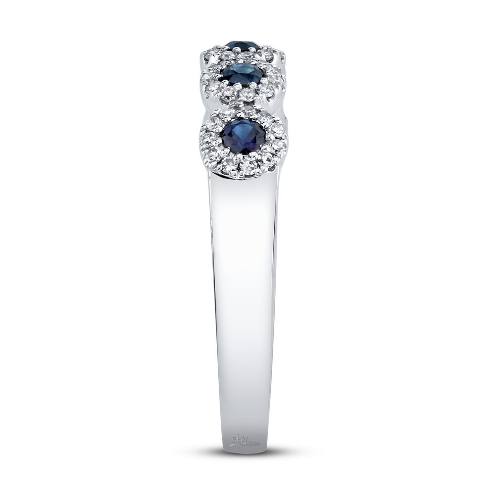 Shy Creation Sapphire Ring 1/8 ct tw Diamonds 14K White Gold SC55003012 ZsxePHia