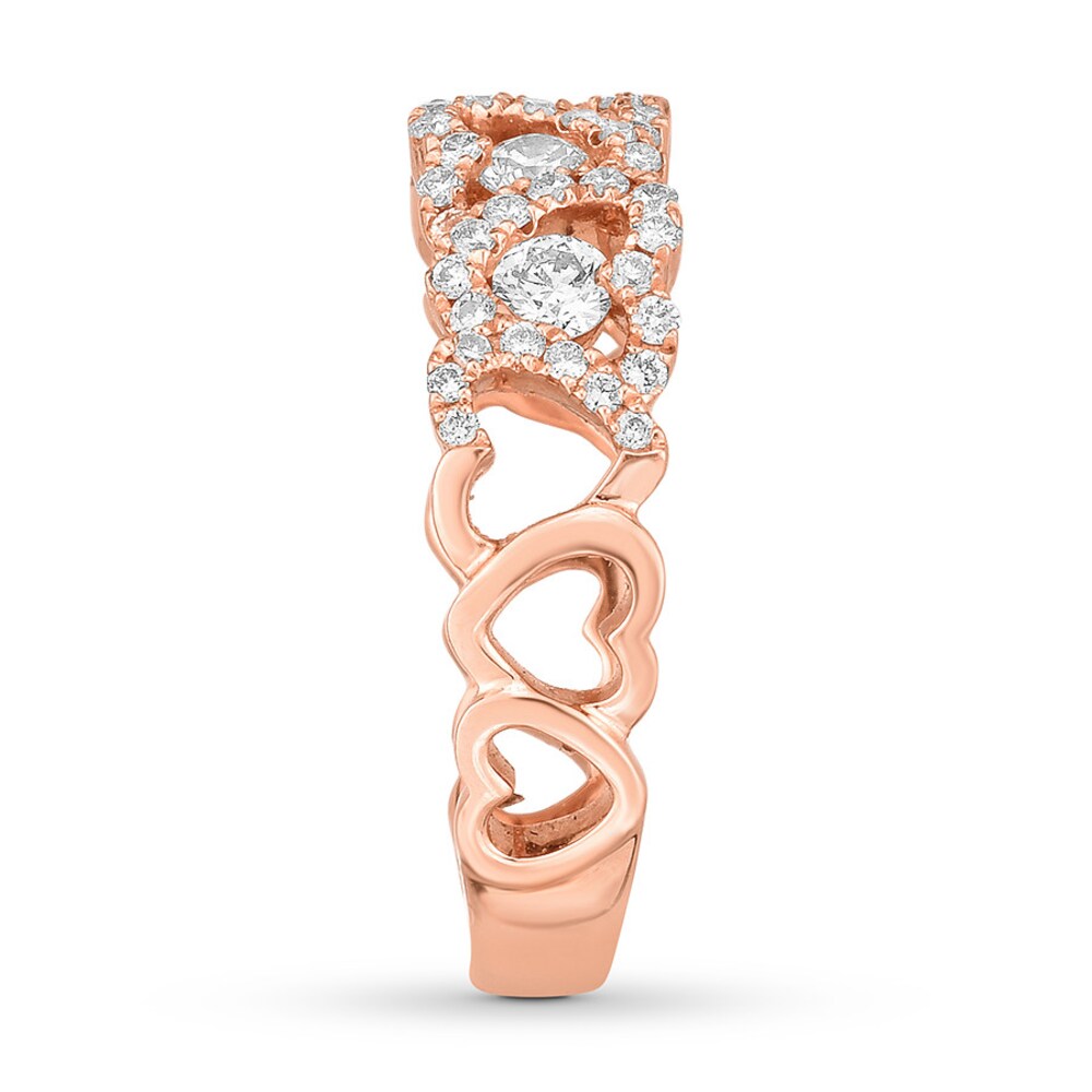 Diamond Heart Ring 3/4 ct tw Round 14K Rose Gold a0fYxtGU