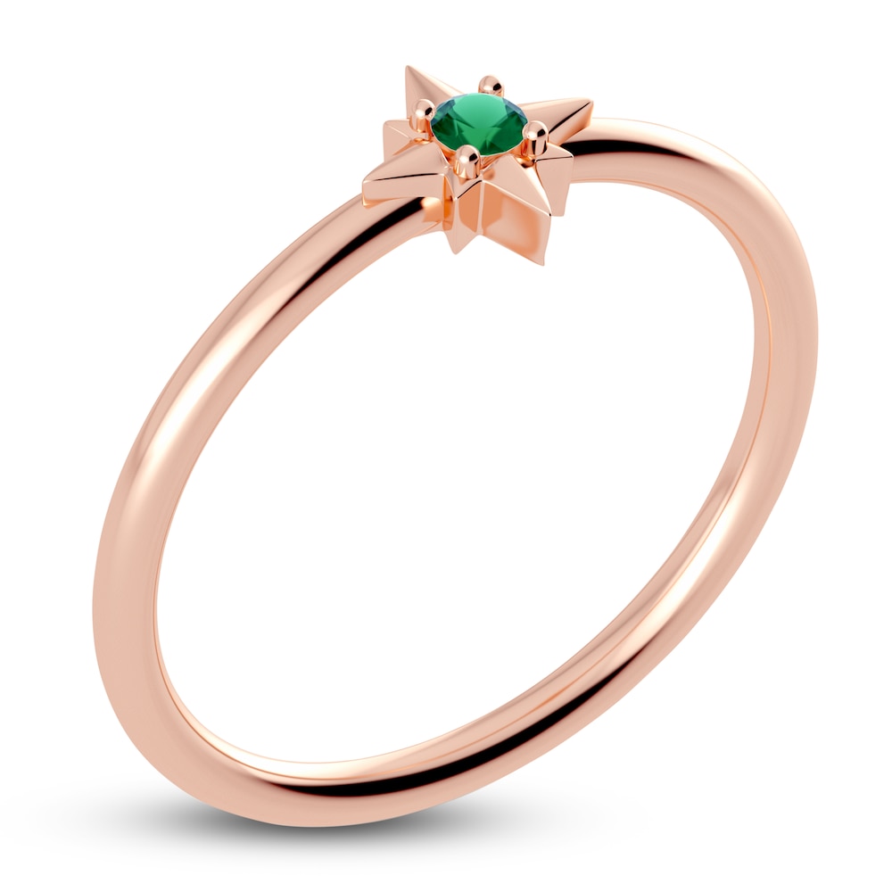 Juliette Maison Natural Emerald Starburst Ring 10K Rose Gold a0wR7e7A