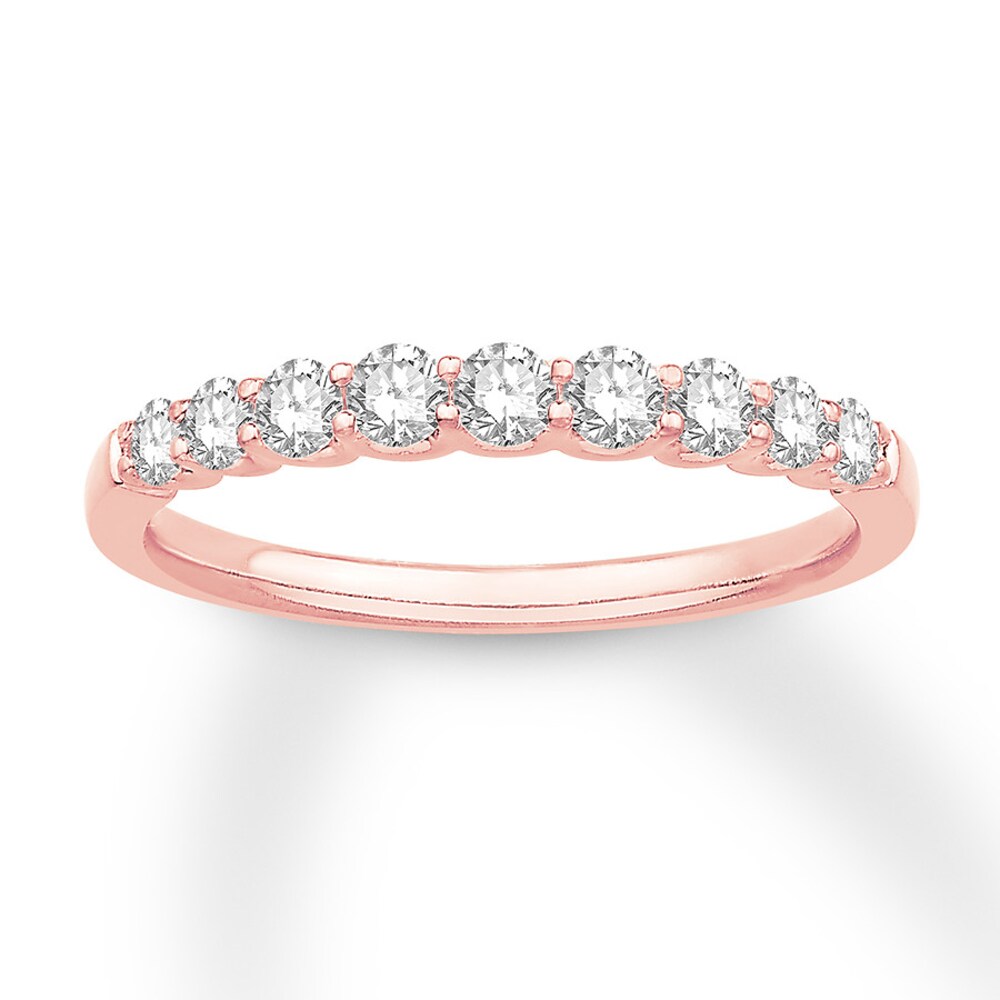 Colorless Diamond Anniversary Ring 1/2 carat tw 14K Rose Gold a2Xa6d4R
