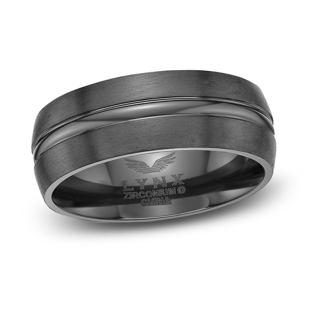 Men's Wedding Band Black Zirconium 8.0mm a4G55qyn