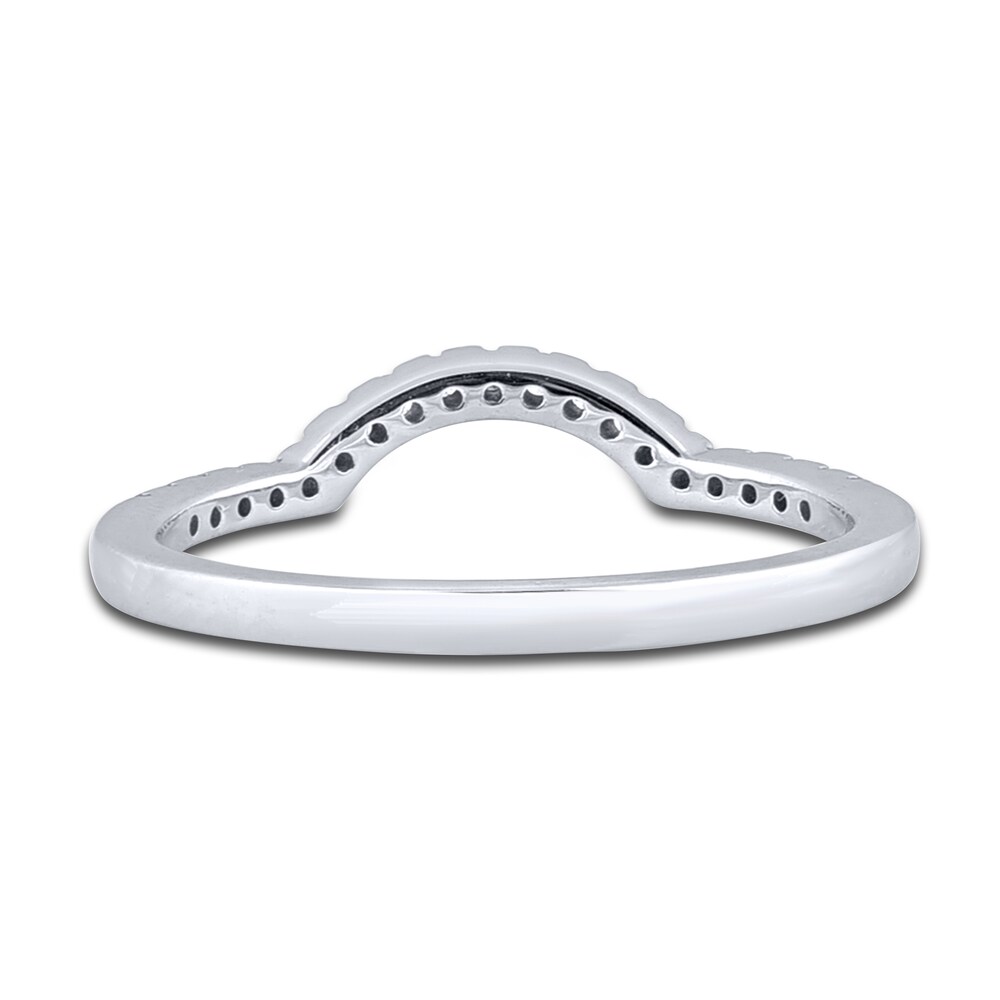 Diamond Contour Wedding Band 1/8 ct tw Round 14K White Gold aBnHVuMD