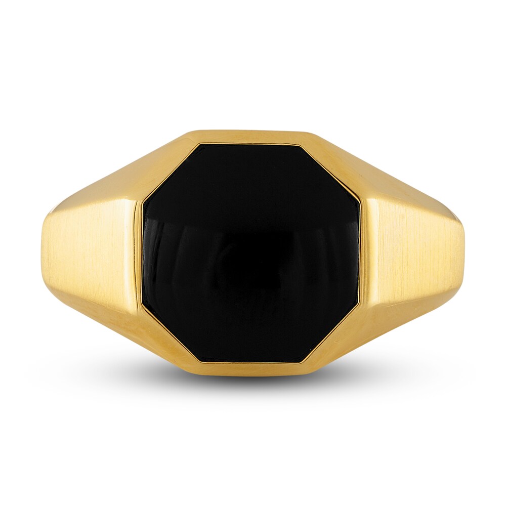 1933 by Esquire Men\'s Black Onyx Ring Sterling Silver/18K Yellow Gold aCXPabmb