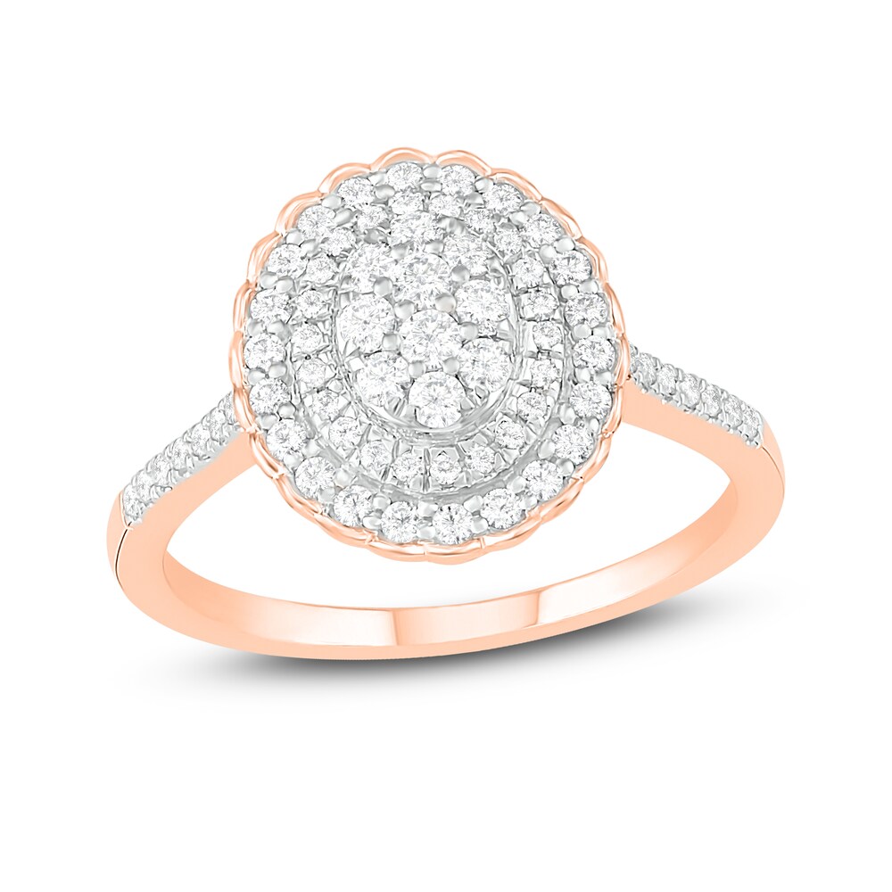 Diamond Ring 1/2 ct tw Round 14K Rose Gold aEk47M4g [aEk47M4g]