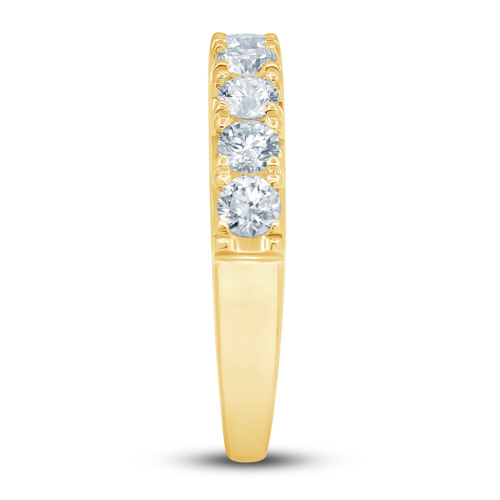 French Pave Diamond Anniversary Band 1 ct tw Round 14K Yellow Gold aHXBVVbs