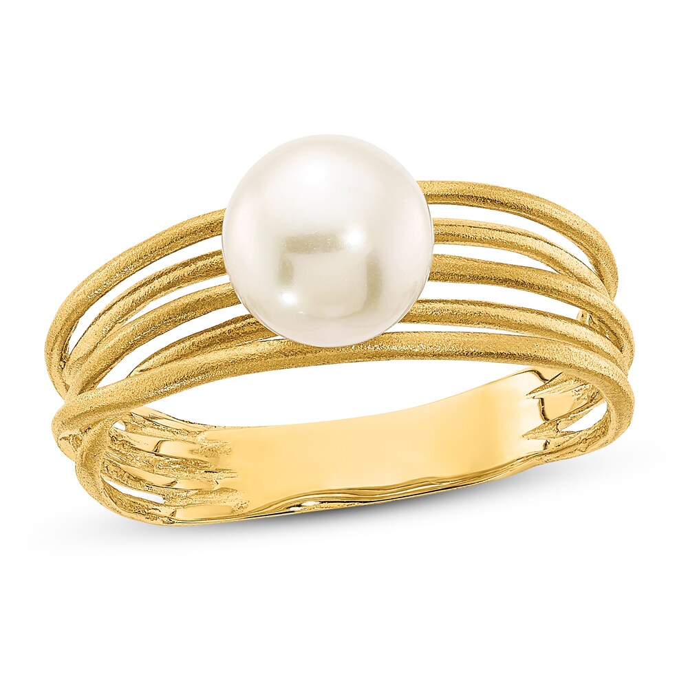 Cultured Freshwater Pearl Ring 14K Yellow Gold aNlgecw6 [aNlgecw6]