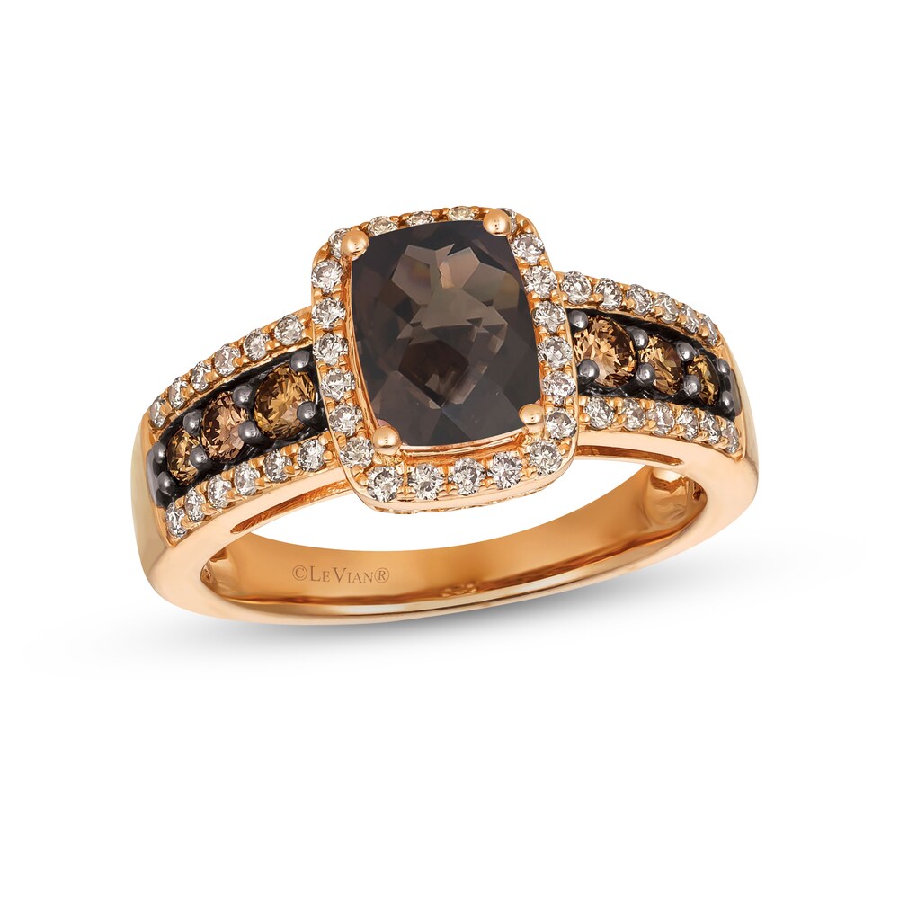 Le Vian Natural Smoky Quartz Ring 5/8 ct tw Diamonds 14K Strawberry Gold aROXMZZO [aROXMZZO]