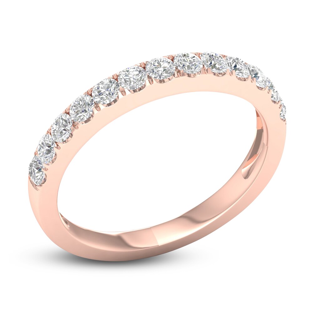 Diamond Wedding Band 1/2 ct tw Round 14K Rose Gold aSK3lhuV