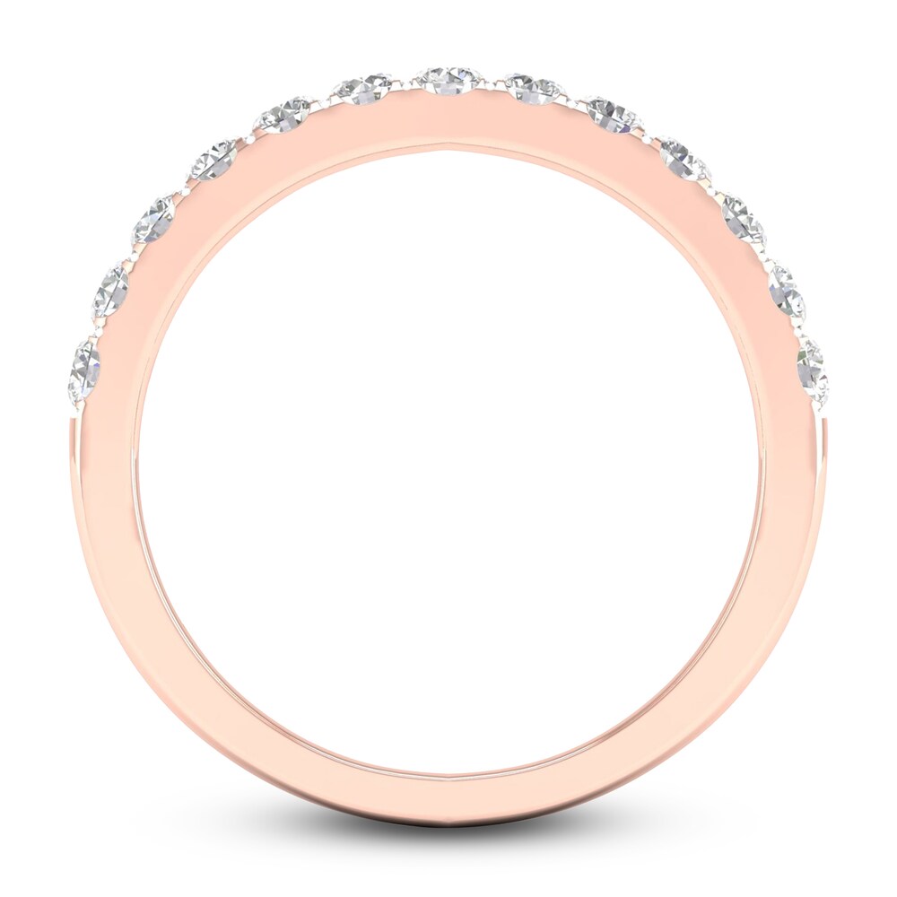 Diamond Wedding Band 1/2 ct tw Round 14K Rose Gold aSK3lhuV