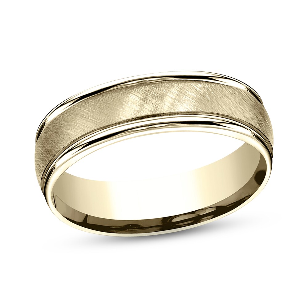 Satin Wedding Band 10K Yellow Gold 6mm aUTeM8OF [aUTeM8OF]