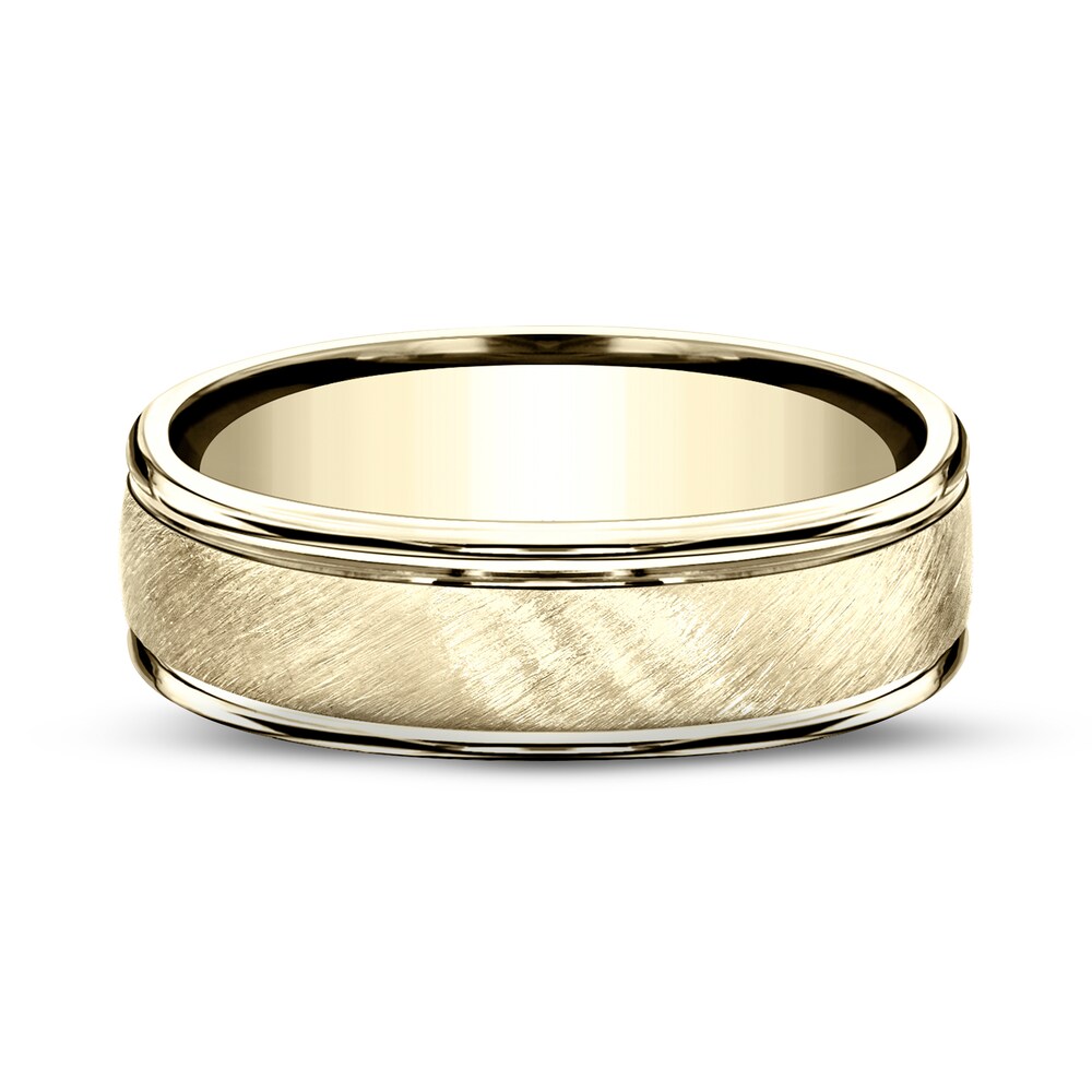 Satin Wedding Band 10K Yellow Gold 6mm aUTeM8OF