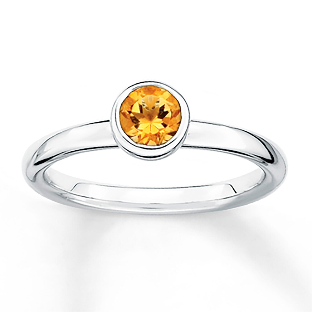 Stackable Citrine Ring Sterling Silver aVAH82JC [aVAH82JC]