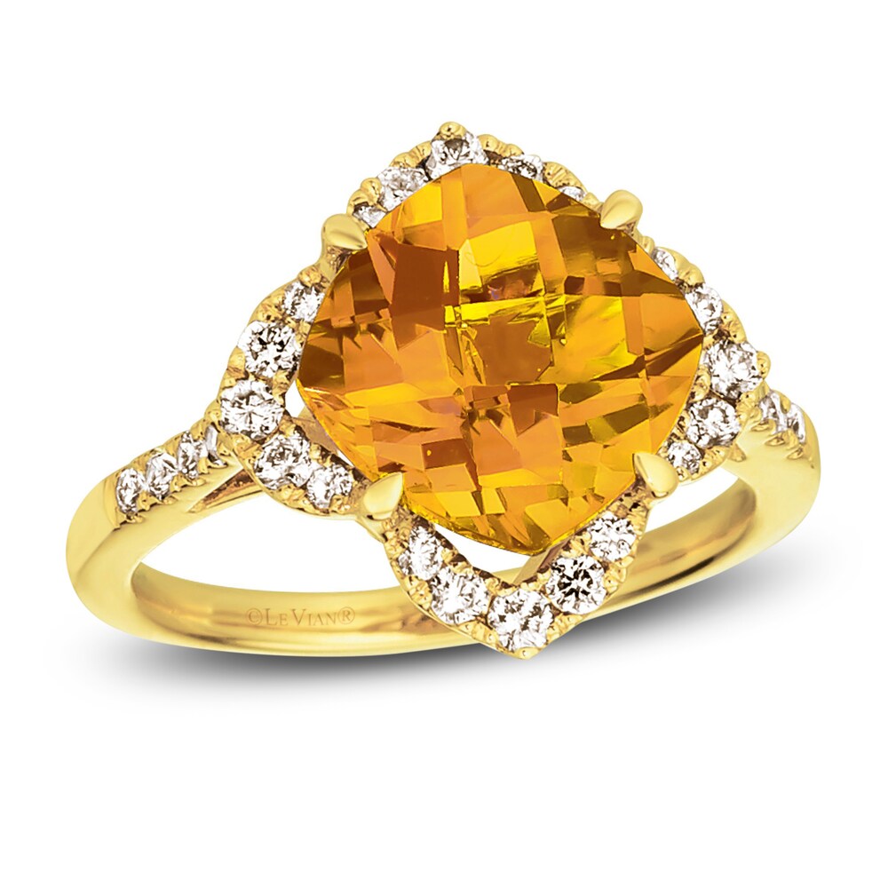 Le Vian Natural Citrine Ring 3/8 ct tw Diamonds 14K Honey Gold aW0ZjigW
