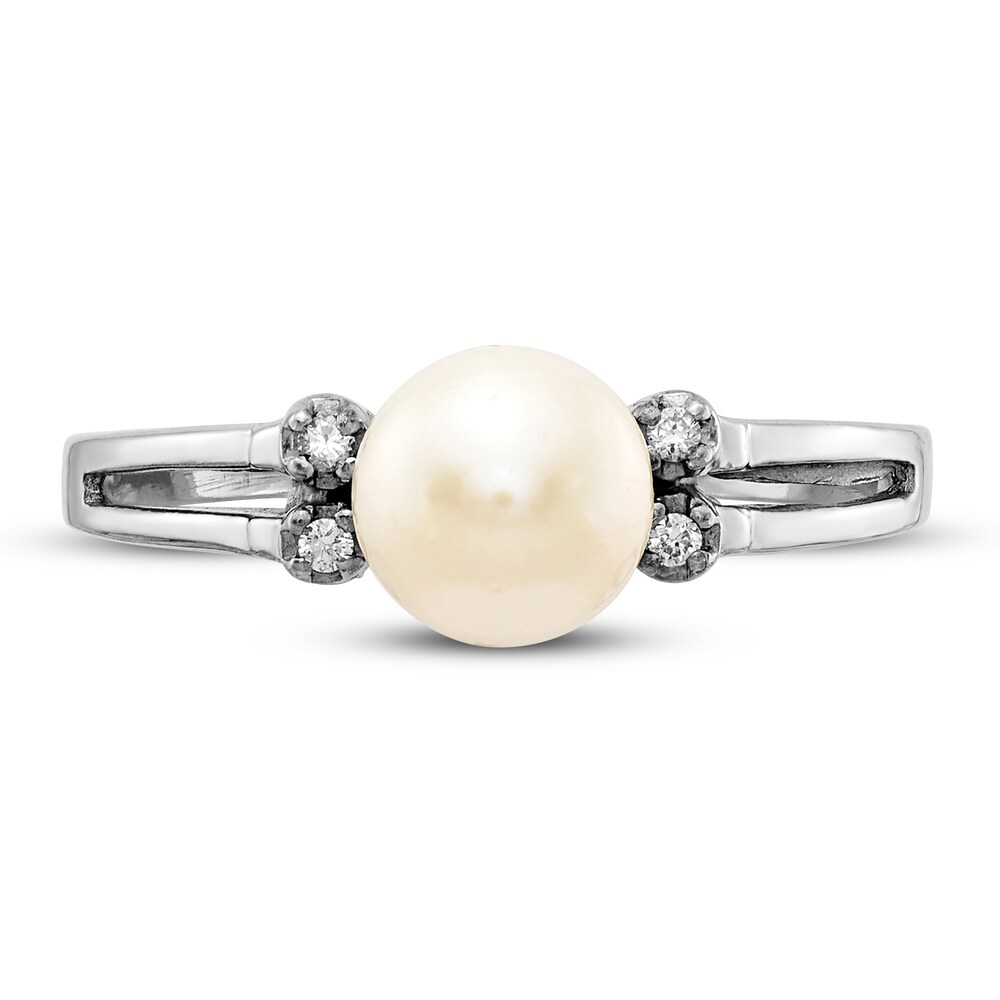 Cultured Freshwater Pearl Ring Diamond Accents 14K White Gold aY9VLg9j